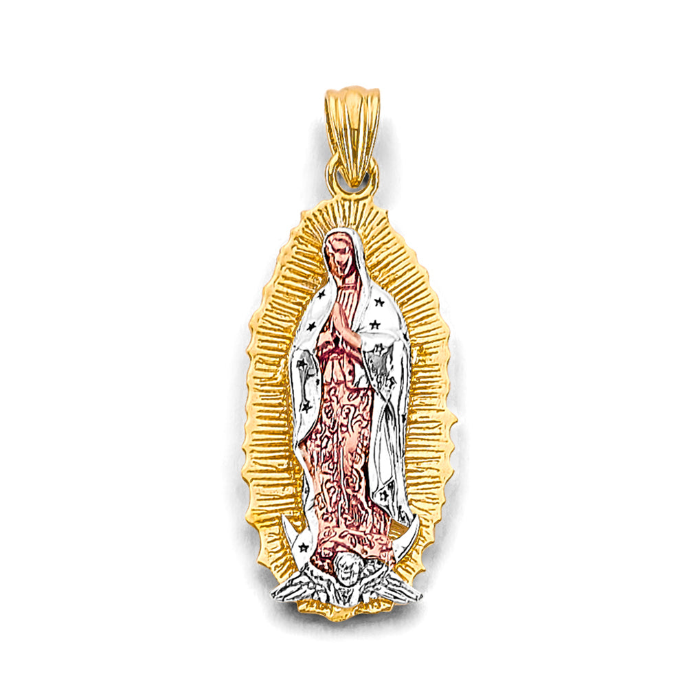 14K Yellow White Rose Gold Guadalupe Pendant