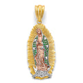 14K Yellow White Rose Gold CZ Guadalupe Pendant