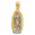 14K Yellow White Rose Gold CZ Guadalupe Pendant