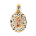 14K Yellow White Rose Gold Stamp St. Jude Pendant