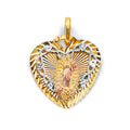 14K Yellow White Rose Gold Stamp Guadalupe Pendant