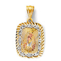 14K Yellow White Rose Gold Stamp Guadalupe Pendant