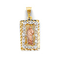 14K Yellow White Rose Gold Stamp St. Jude Pendant