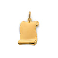 14K Yellow Gold Engravable Plain Pendant