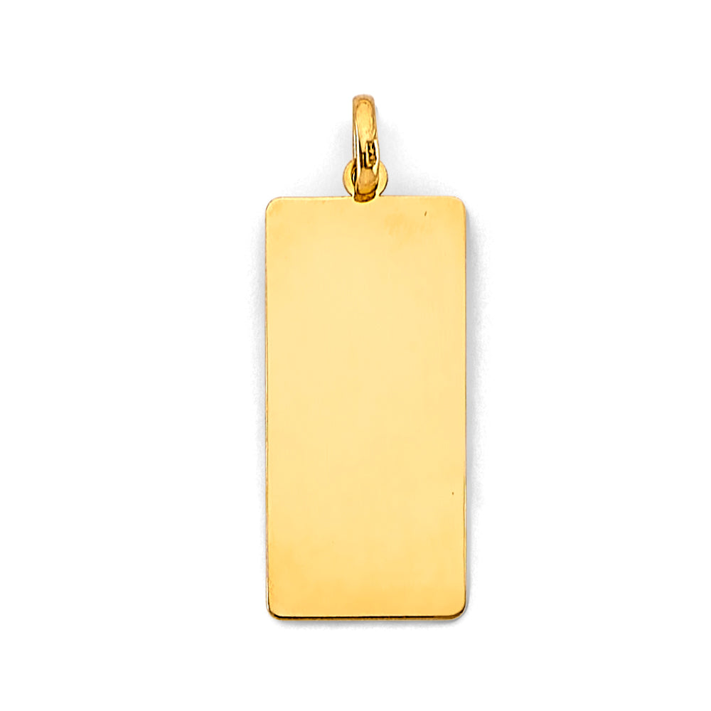 14K Yellow Gold Engravable Plain Pendant