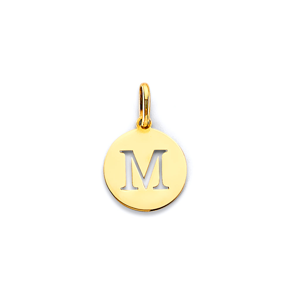 14K Yellow Gold Cut Out Initial Pendant (Letter A - Z)