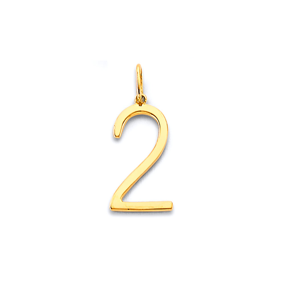 14K Yellow Gold Number Pendant (0 - 9)