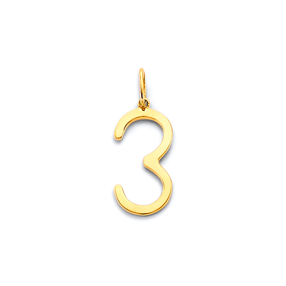 14K Yellow Gold Number Pendant (0 - 9)