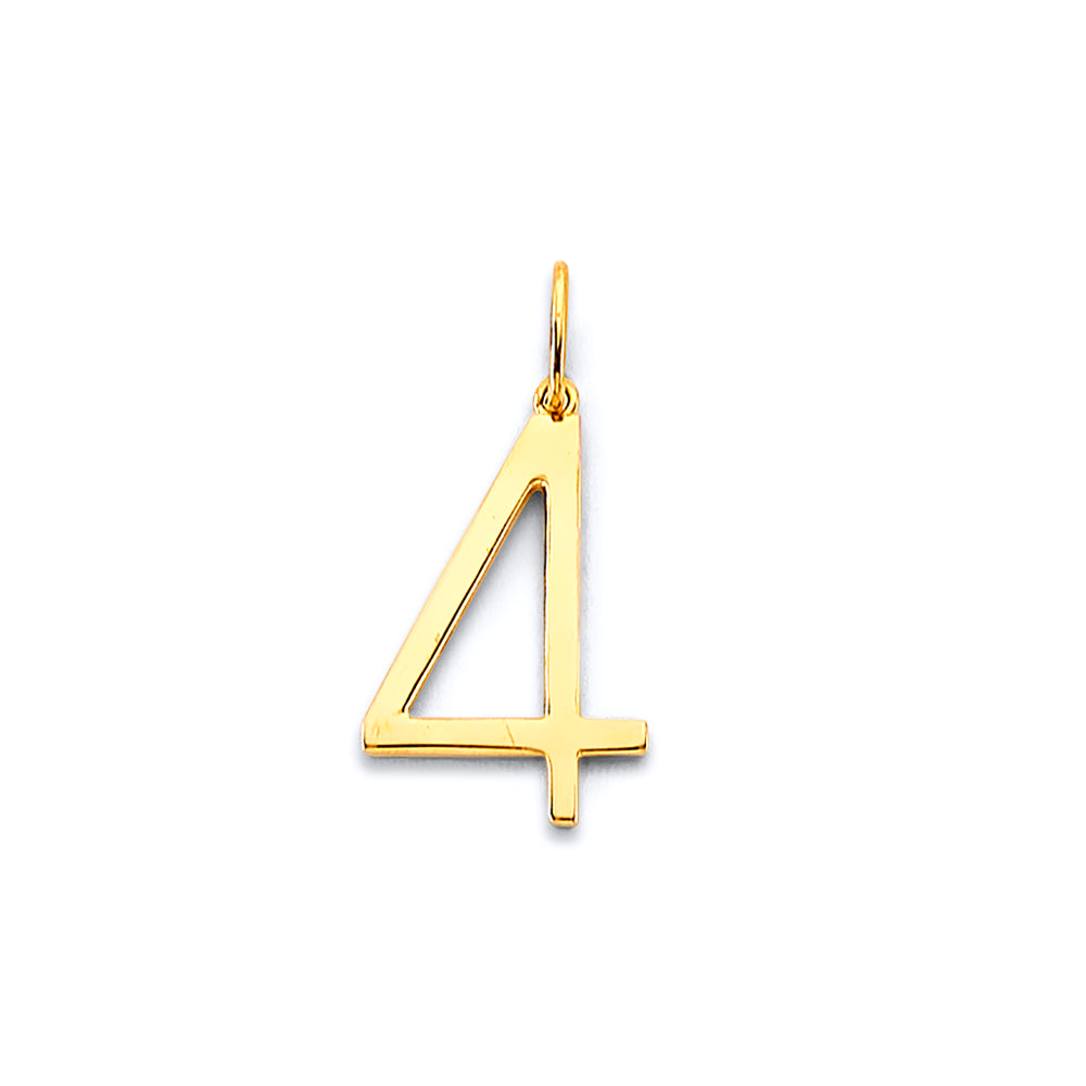 14K Yellow Gold Number Pendant (0 - 9)