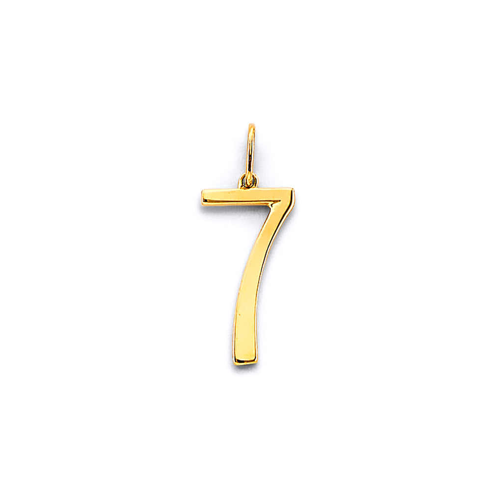 14K Yellow Gold Number Pendant (0 - 9)