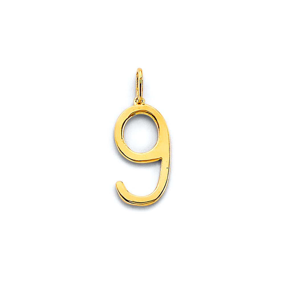14K Yellow Gold Number Pendant (0 - 9)