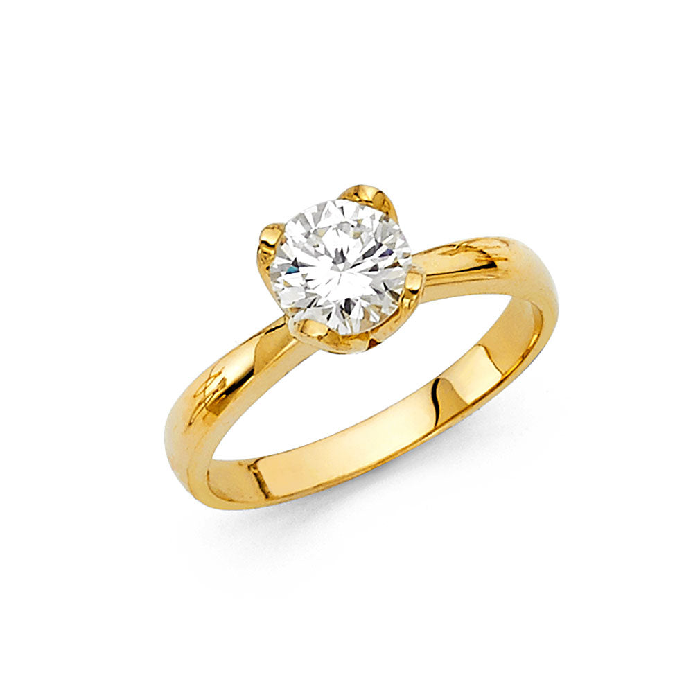 14K Yellow Gold CZ Engagement Ring (RG5)