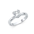 14K White Gold CZ Engagement Ring (RG5W)