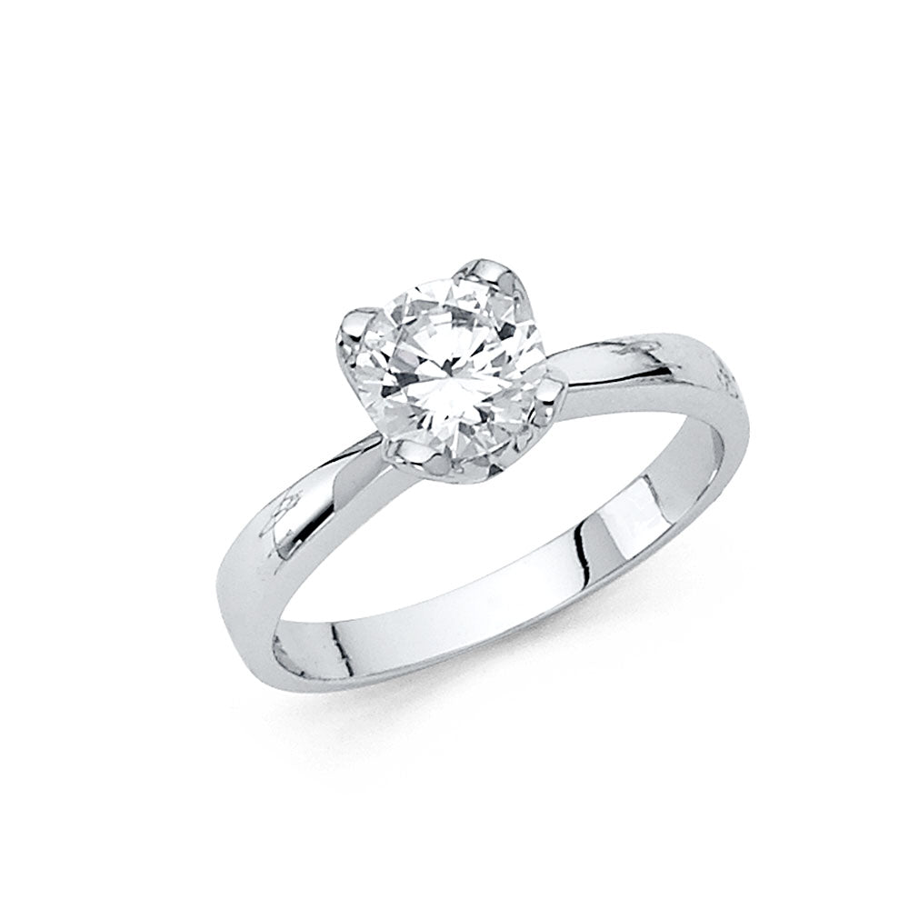 14K White Gold CZ Engagement Ring (RG5W)