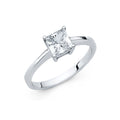 14K White Gold CZ Engagement Ring (RG7W)