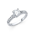 14K White Gold CZ Engagement Ring (RG13W)