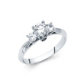 14K White Gold CZ Engagement Ring (RG15W)