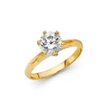 14K Yellow Gold CZ Engagement Ring (RG17)