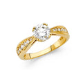 14K Yellow Gold CZ Engagement Ring (RG20)