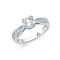14K White Gold CZ Engagement Ring (RG20W)