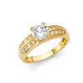14K Yellow Gold CZ Engagement Ring (RG21)
