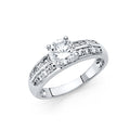 14K White Gold CZ Engagement Ring (RG21W)