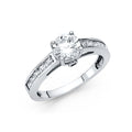 14K White Gold CZ Engagement Ring (RG23W)