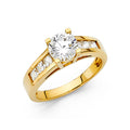 14K Yellow Gold CZ Engagement Ring (RG31)