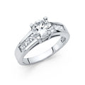 14K White Gold CZ Engagement Ring (RG31W)