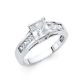 14K White Gold CZ Engagement Ring (RG32W)