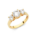 14K Yellow Gold CZ Engagement Ring (RG34)
