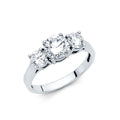 14K White Gold CZ Engagement Ring (RG34W)