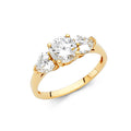 14K Yellow Gold CZ Engagement Ring (RG35)