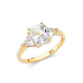14K Yellow Gold CZ Engagement Ring (RG36)