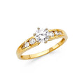 14K Yellow Gold CZ Engagement Ring (RG37)