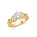 14K Yellow Gold CZ Engagement Ring (RG38)