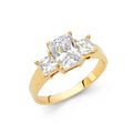 14K Yellow Gold CZ Engagement Ring (RG40)