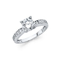 14K White Gold CZ Engagement Ring (RG42)