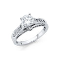 14K White Gold CZ Engagement Ring (RG46)