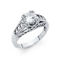 14K White Gold CZ Engagement Ring (RG51)