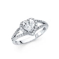 14K White Gold CZ Engagement Ring (RG56)