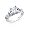 14K White Gold CZ Engagement Ring (RG57)