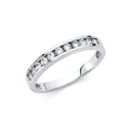 14K White Gold CZ Wedding Band (RG68W)