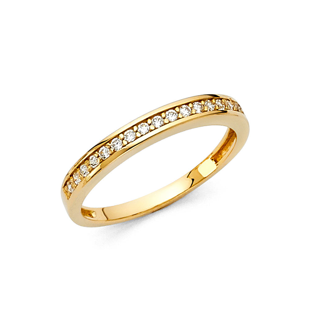 14K Yellow Gold CZ Wedding Band (RG69)