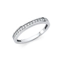 14K White Gold CZ Wedding Band (RG69W)