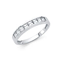14K White Gold CZ Wedding Band (RG71W)