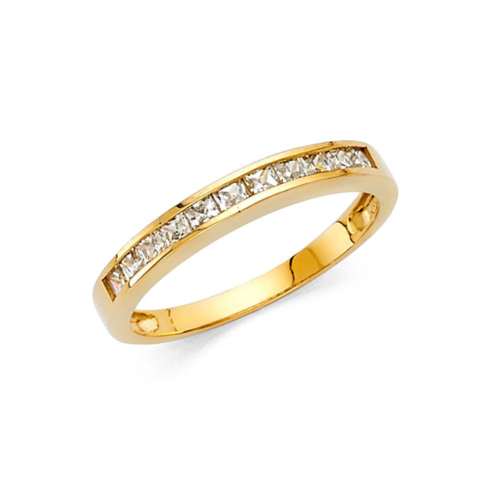 14K Yellow Gold CZ Wedding Band (RG72)