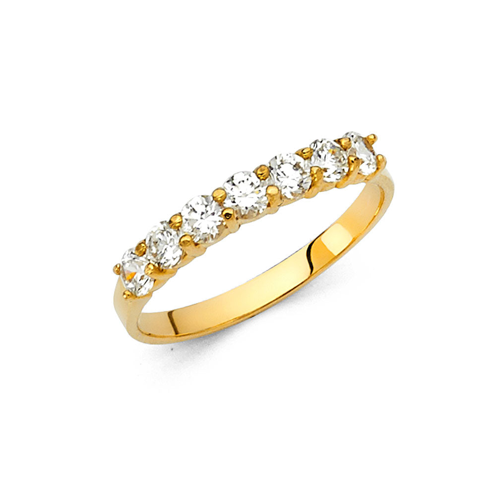 14K Yellow Gold CZ Wedding Band (RG75)