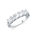 14K White Gold CZ Wedding Band (RG76W)