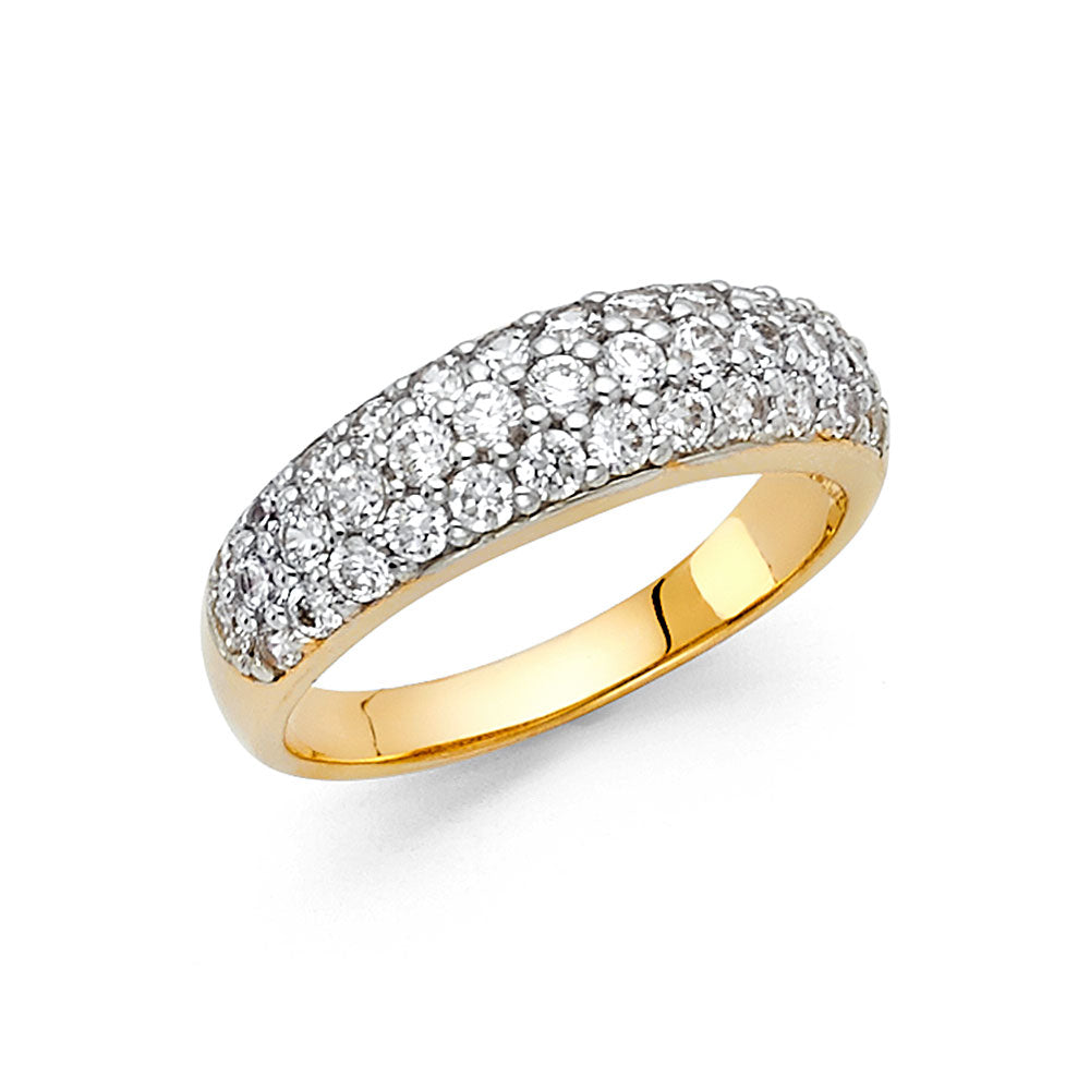 14K Yellow Gold CZ Wedding Band (RG80)